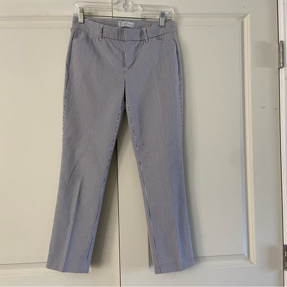 Cropped straight leg seersucker pants - Picture 2 of 11